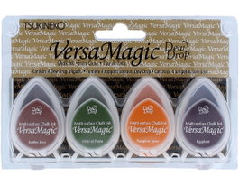 Tsukineko Set de 4 tampons encreurs VERSAMAGIC effet craie récolte