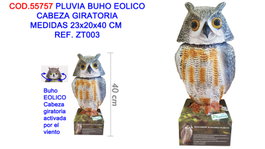 Pluvia Buho Eolico Tête Rotative 23x20x40 cm