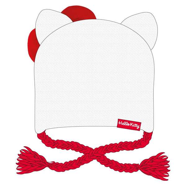 Hello Kitty Bonnet péruvien en laine couleur blanc - Cerdá - 22.0 x 2.0 x33.0 cm