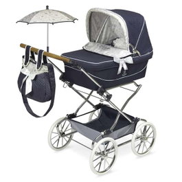 Decuevas Poussette Reborn Pliante Vintage avec Parasol Métal Plastique Polyester 40x90x90cm Dès 3 Ans
