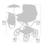 Decuevas Poussette Reborn Pliante Vintage avec Parasol Métal Plastique Polyester 40x90x90cm Dès 3 Ans