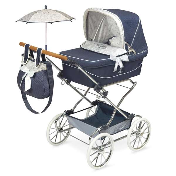 Decuevas Poussette Reborn Pliante Vintage avec Parasol Métal Plastique Polyester 40x90x90cm Dès 3 Ans