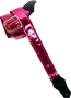 GETM Sangle de guitare/basse Mirror Reflective Fuchsia - Nylon et cuir réglable 165 cm