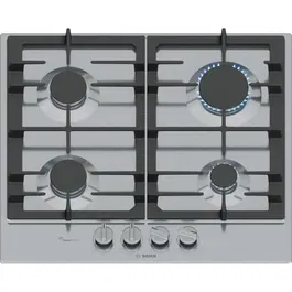 Bosch PCP6A5I90 Table de cuisson à gaz Série 6 - 4 foyers - 52 x 58.2 cm - FlameSelect - Inox