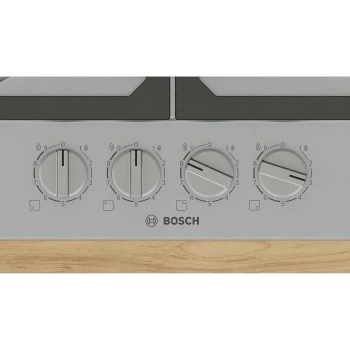 Bosch PCP6A5I90 Table de cuisson à gaz Série 6 - 4 foyers - 52 x 58.2 cm - FlameSelect - Inox Bosch PCP6A5I90 Table de cuisson à gaz Série 6 - 4 foyers - 52 x 58.2 cm - FlameSelect - Inox