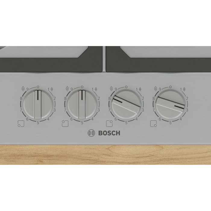 Bosch Table de cuisson à gaz Série 6 PCP6A5I90, 4 foyers, Inox Bosch Table de cuisson à gaz Série 6 PCP6A5I90, 4 foyers, Inox