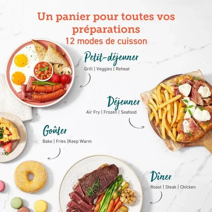 Cosori Friteuse sans huile Dual Blaze Chef Edition 6,4L 1700W Noire - 12 Programmes, 5 Brochettes, 1 Grille - Cuisson rapide et uniforme