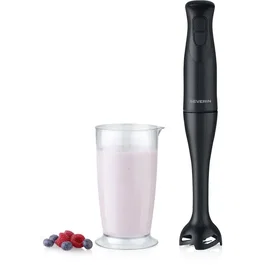 Severin SM3761 Mixeur plongeant 350 W, pied amovible, gobelet 700 ml avec couvercle, double lame aiguisée, turbo, noir