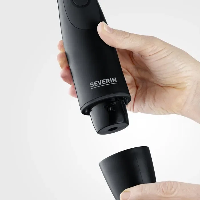 Severin SM3761 Mixeur plongeant 350 W, pied amovible, gobelet 700 ml avec couvercle, double lame aiguisée, turbo, noir