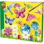 SES Creative - Kit Moulage Plâtre Papillons avec 6 Couleurs, Pinceau et Paillettes