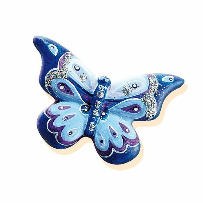 SES Creative - Kit Moulage Plâtre Papillons avec 6 Couleurs, Pinceau et Paillettes SES Creative - Kit Moulage Plâtre Papillons avec 6 Couleurs, Pinceau et Paillettes