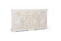 GINER Y COLOMER - Buffet en bois de manguier massif style ancien couleur blanc vieilli - 4 portes, 4 tiroirs - 180 x 100 x 40 cm
