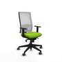 PIQUERAS Y CRESPO Fauteuil de bureau Horna, similicuir pistache et maille blanche, mécanisme synchro