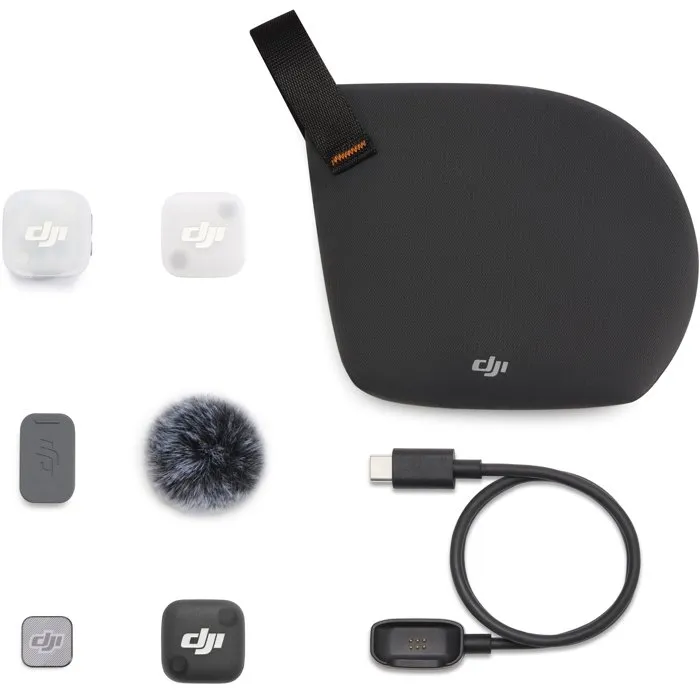 DJI - MIC MINI 2 - Micro sans fil compact avec caches magnétiques multicolores, autonomie 8h - Transmetteur