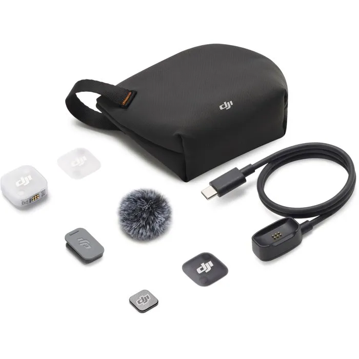 DJI - MIC MINI 2 - Micro sans fil compact avec caches magnétiques multicolores, autonomie 8h - Transmetteur