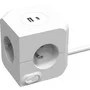 Link2Home Cube multiprise avec 4 prises secteur 16A et double port USB - Blanc