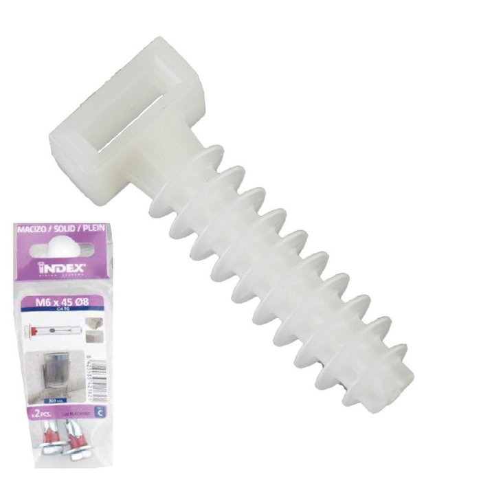 INDEX Brida de nylon avec cheville naturelle 8 mm INDEX Brida de nylon avec cheville naturelle 8 mm