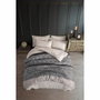 BigBuy Home Parure de couette King size Gris, 3 pièces