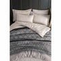 BigBuy Home Parure de couette King size Gris, 3 pièces
