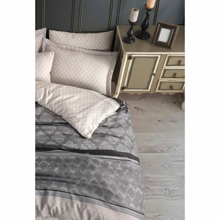 BigBuy Home Parure de couette King size Gris, 3 pièces BigBuy Home Parure de couette King size Gris, 3 pièces
