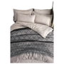 BigBuy Home Parure de couette King size Gris, 3 pièces