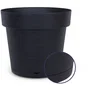Garden Id Pot de fleurs avec réserve rond Glamour, Noir/Anthracite, Ø 50 cm, 47 L, H 43 cm