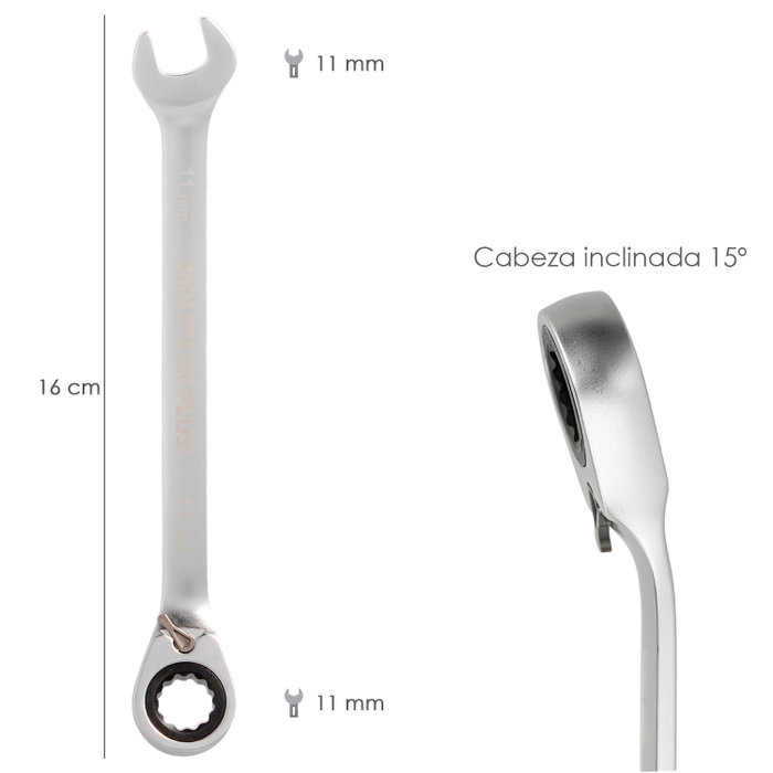 WOLFPACK LINEA PROFESIONAL Clé combinée avec cliquet 11 mm