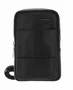 Piquadro Obidos Sac bandoulière en cuir Noir