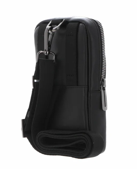 Piquadro Obidos Sac bandoulière en cuir Noir