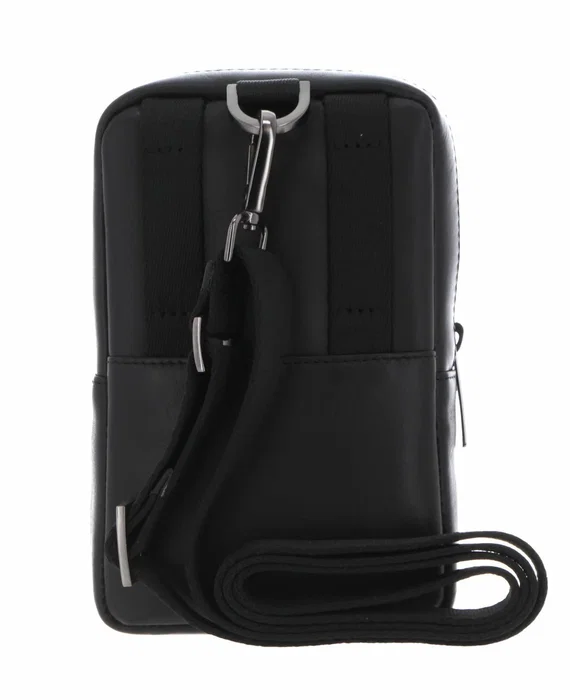 Piquadro Obidos Sac bandoulière en cuir Noir