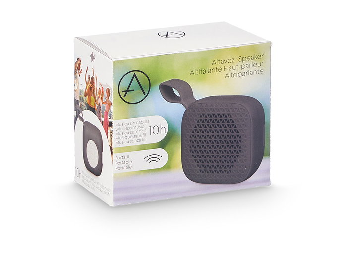 Arte Regal Enceinte Carrée Petite Noire 8x7x4.5 cm Plastique ABS Silicone Polyester (Set de 24)