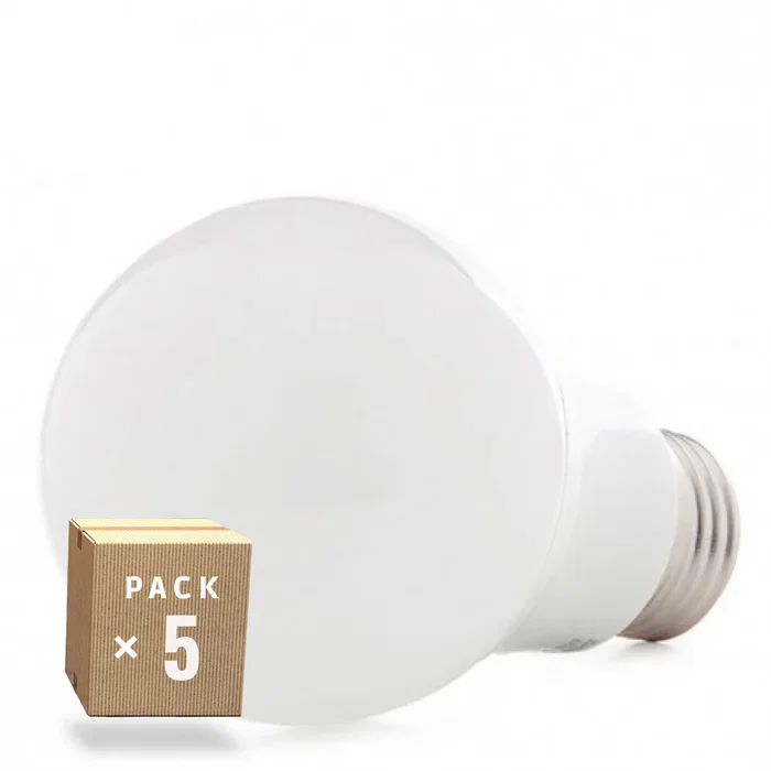 Pack de 5 ampoules LED E27 9W 1000Lm 4200K Blanco Natural