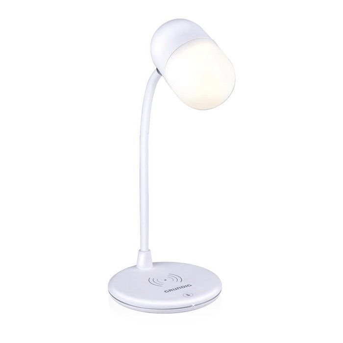 Lampe LED avec haut-parleur et chargeur sans fil Grundig Blanc 10 W 50 lm Ø 12 x 26 cm Plastique 3-en-1 Lampe LED avec haut-parleur et chargeur sans fil Grundig Blanc 10 W 50 lm Ø 12 x 26 cm Plastique 3-en-1