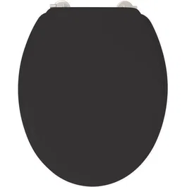 Gelco Abattant WC Duplo Noir - Poudre de Bambou - Charnières Inox - Universel
