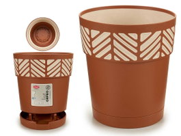 Stefanplast Pot de fleur Orfeo plastique 15 cm terracota avec réserve d'eau (Set de 12)