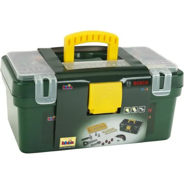 Klein - KLEIN - 8609 - Caisse à outils Bosch avec visseuse électronique Ixolino II, accessoires et compartiment de rangement - Pour enfant dès 3 ans