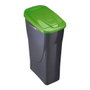 Mondex Ecobin Poubelle avec couvercle 15 L Noir/vert 21,5 x 31 x 42 cm