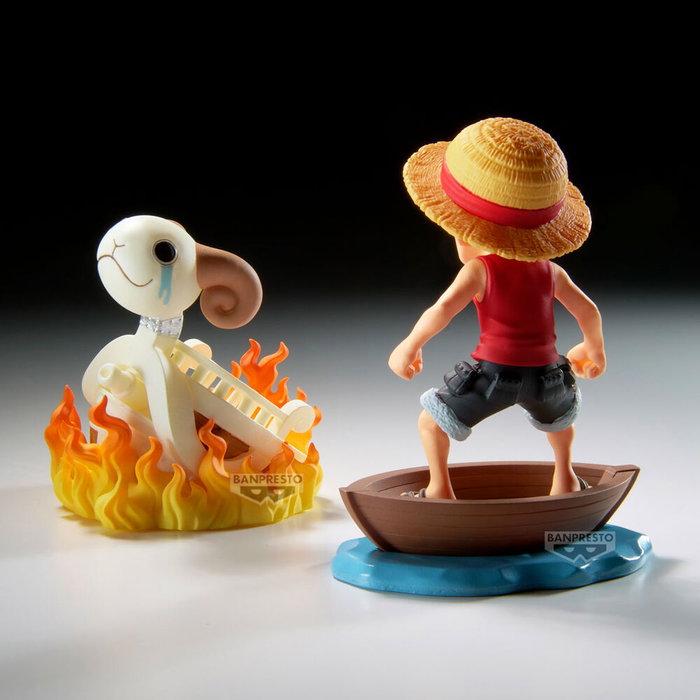 Banpresto Figure One Piece Log Stories Luffy avec Going Merry - Statuette de collection 8cm