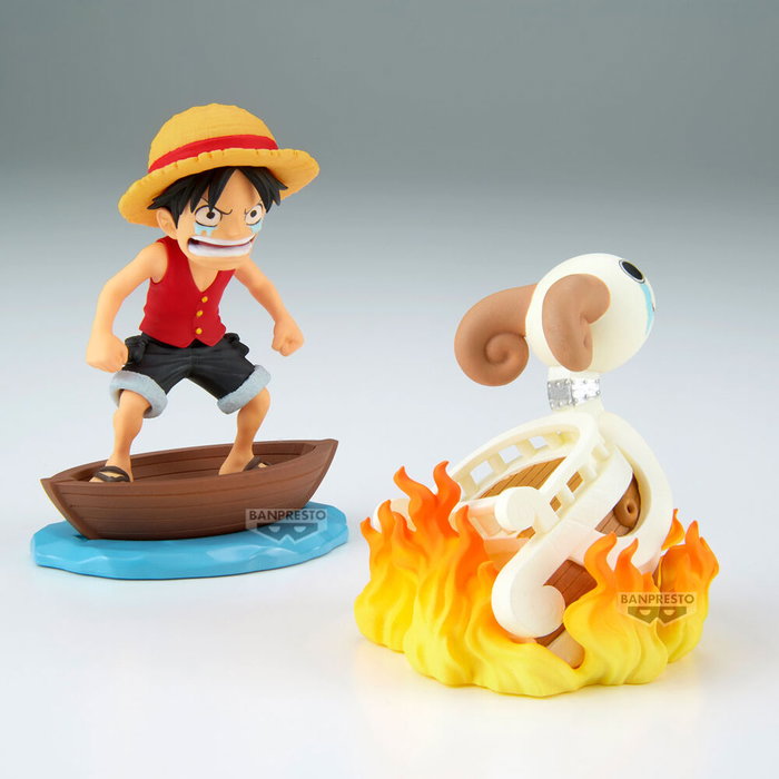 Banpresto Figure One Piece Log Stories Luffy avec Going Merry - Statuette de collection 8cm