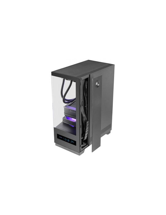 Mars Gaming MCPULSAR Boîtier PC ATX avec Écran LCD et Panneaux en Verre Trempé