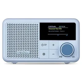 Medion Mini Radio - DAB+/FM - Écran couleur TFT 1.47" - Bluetooth 5.3 - Batterie intégrée - IPX1 - Bleu