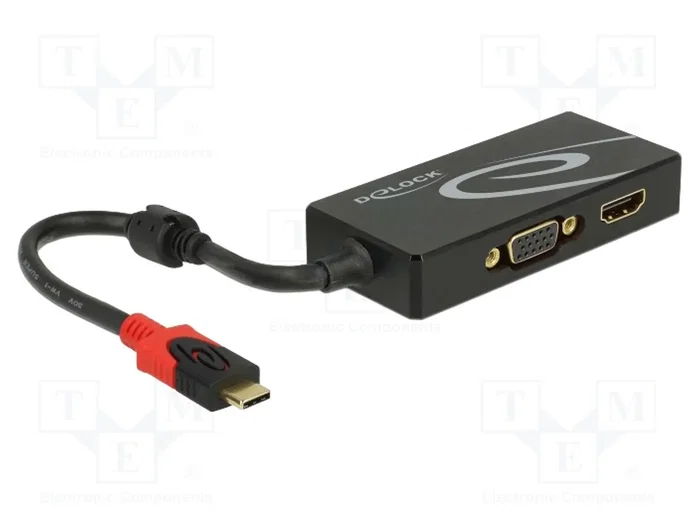 DELOCK Multiprise USB C vers HDMI et D-Sub 15pin, 0,2m DELOCK Multiprise USB C vers HDMI et D-Sub 15pin, 0,2m