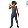 Déguisement enfant muñeco maldito avec chemise rayée et salopette, Halloween, 7-9 ans, Polyester gris, Licences Autres, Nouveauté 2025
