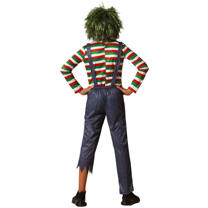 Déguisement enfant muñeco maldito avec chemise rayée et salopette, Halloween, 7-9 ans, Polyester gris, Licences Autres, Nouveauté 2025