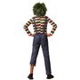 Déguisement enfant muñeco maldito avec chemise rayée et salopette, Halloween, 7-9 ans, Polyester gris, Licences Autres, Nouveauté 2025