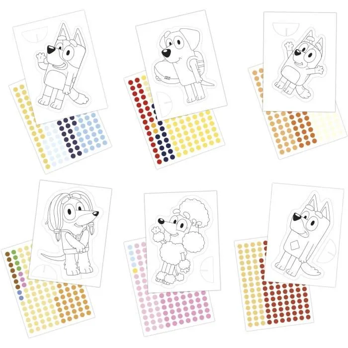 Educa - Set créatif d'activités 3D Bluey - Jeu de décoration avec autocollants colorés et personnages en carton à assembler pour enfants à partir de 3 ans
