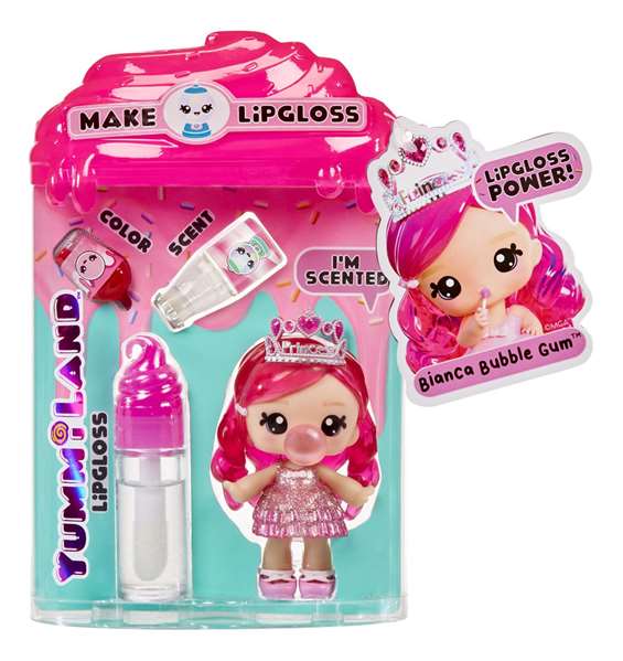 MGA Yummiland Callie - Poupée avec kit de création de gloss goût gâteau d'anniversaire