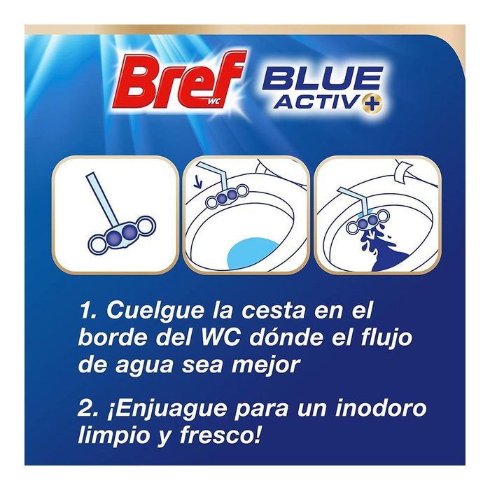 Bref Blue Activ+ WC colgador agua azul y rosa higiene 2+1