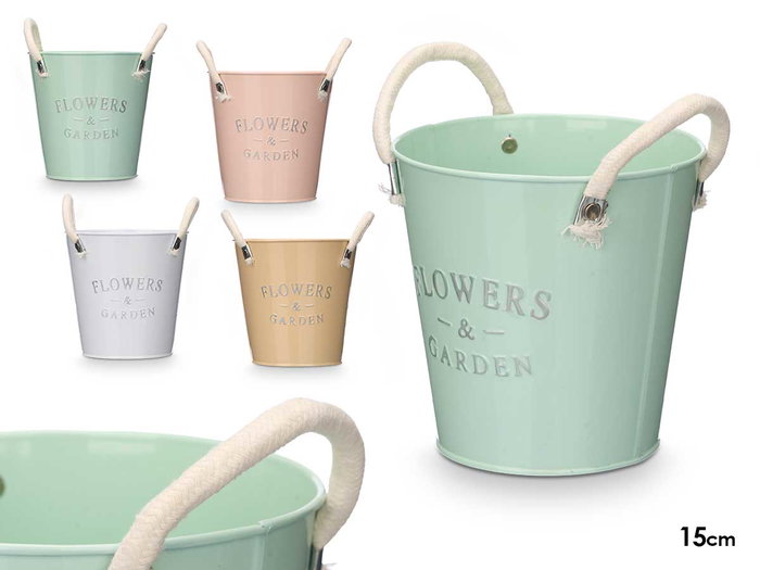 Ibergarden Pot de Fleurs avec Anses Blanc Couleurs Assorties Diamètre 15 cm 21x17x15cm (Set de 24) Ibergarden Pot de Fleurs avec Anses Blanc Couleurs Assorties Diamètre 15 cm 21x17x15cm (Set de 24)