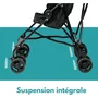 Looping Poussette Canne avec Canopy Amovible, Frein Mono-action, Suspension et Roues Pivotantes - Noir Chiné
